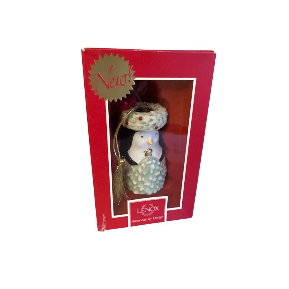 Lenox Festive Friends Penguin Ornament 3.4